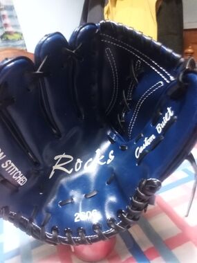 Rocks Kids Blue Baseball Glove - Custom Built